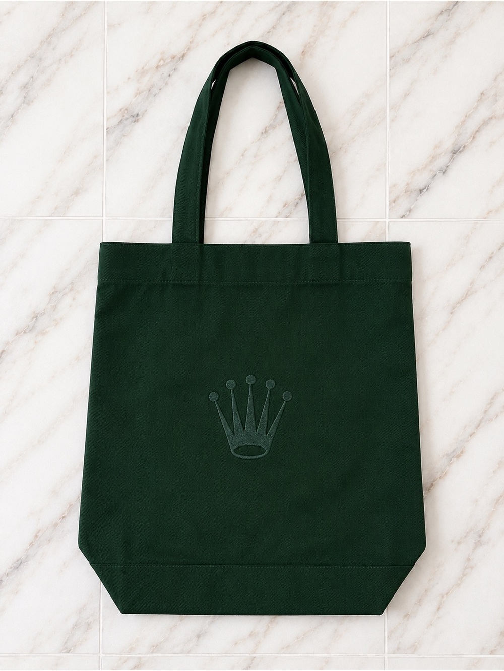 NEW Official Rolex Dark Green Cotton Canvas Tote Bag | Embroidered Crown Logo